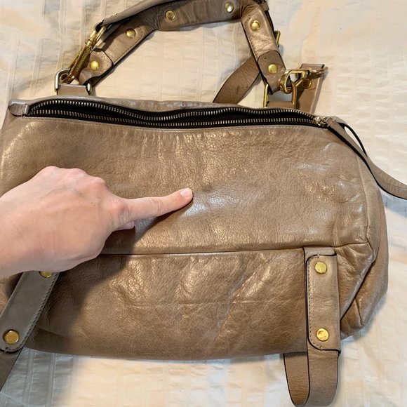 Golden Lane Soave Duo Bloomingdale’s Medium Leather Satchel Purse Bag - Picture 10 of 16